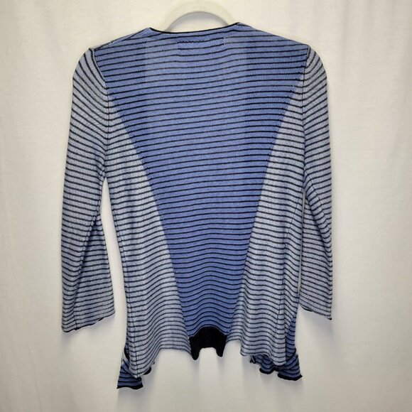Anthropologie Sparrow Women's Medium Cardigan Sweater Open Blue Black Striped - Picture 2 of 6